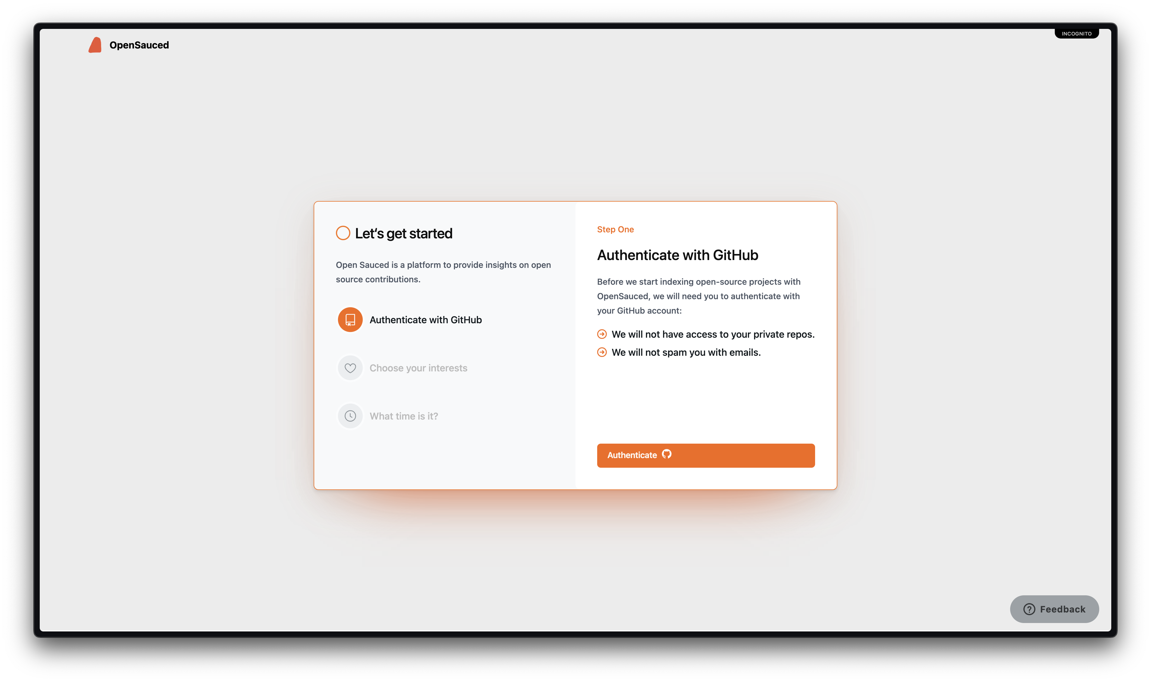 OpenSauced signup